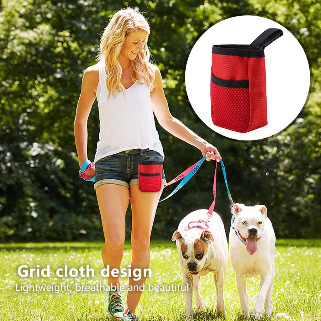 Pet Food Treat Bag Snack Training Obedience Waist Pouch Multifunctional Portable Supplies Red