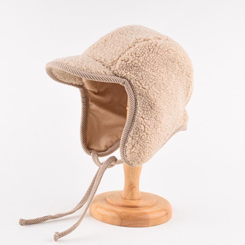 

Кепка Lei Feng из овечьей шерсти для мужчин и женщин на осень и зиму, теплая шапка с защитой от холода и утиным язычком, кепка пилота-байкера One Size чёрный