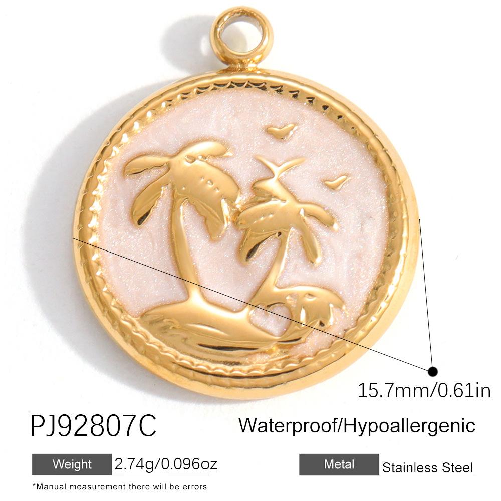 Heart Cat Dog Owl Oil Drop Ocean Style Pendants 18K Gold Plated Stainless Steel Charms Fashion Jewelry Gold Pendants