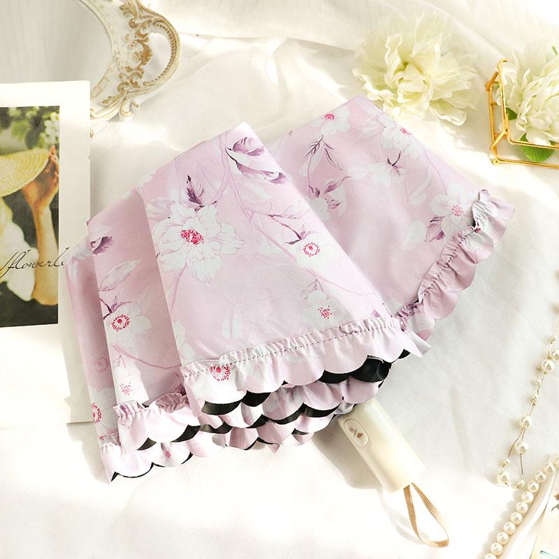 Portable  Fre Sle Five Umbrella Lace   Sunscreen Umbrella for Sunny And Rainy Days UV Protection Sunade