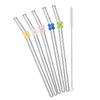 6Pcs Drinking Straw with Brush Set High Borosilicate Glass Flower Bent Straws Set Milk Coffee Shake Cocktail Straw Bar Drinkware