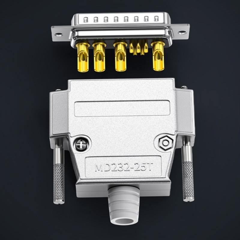 High Current 30Amp Mixed D-Sub Connector 9W4 Male/ Female 5+4D-SUB Pin Power Mixed Contact PCB Mount Lock Secure Use