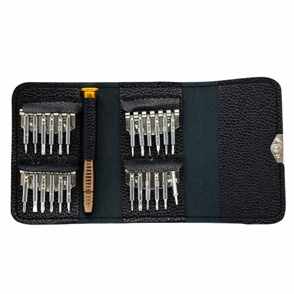 

Профессиональный мини-набор отверток 25-в-1 с кожаным чехлом Звездообразная/Y-образная/Шлицевая/Треугольная Электронная крестовая отвертка