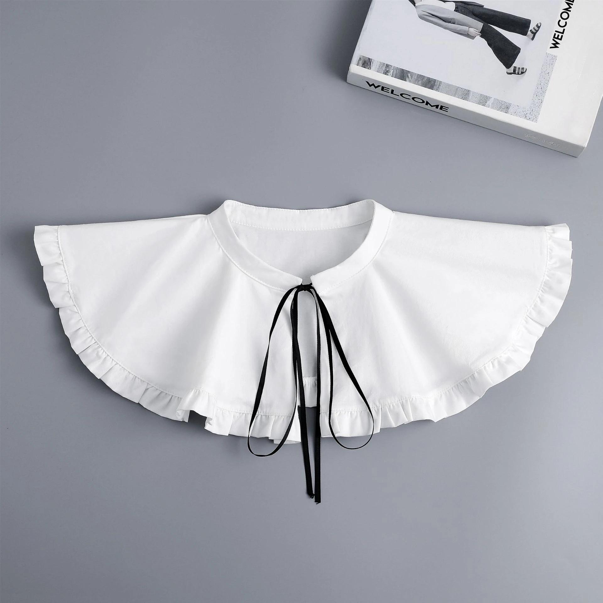 

Воротник-чокер с оборками для женщин, съемный регулируемый фальшивый воротник для рубашки, шейное украшение, накидка на плечи