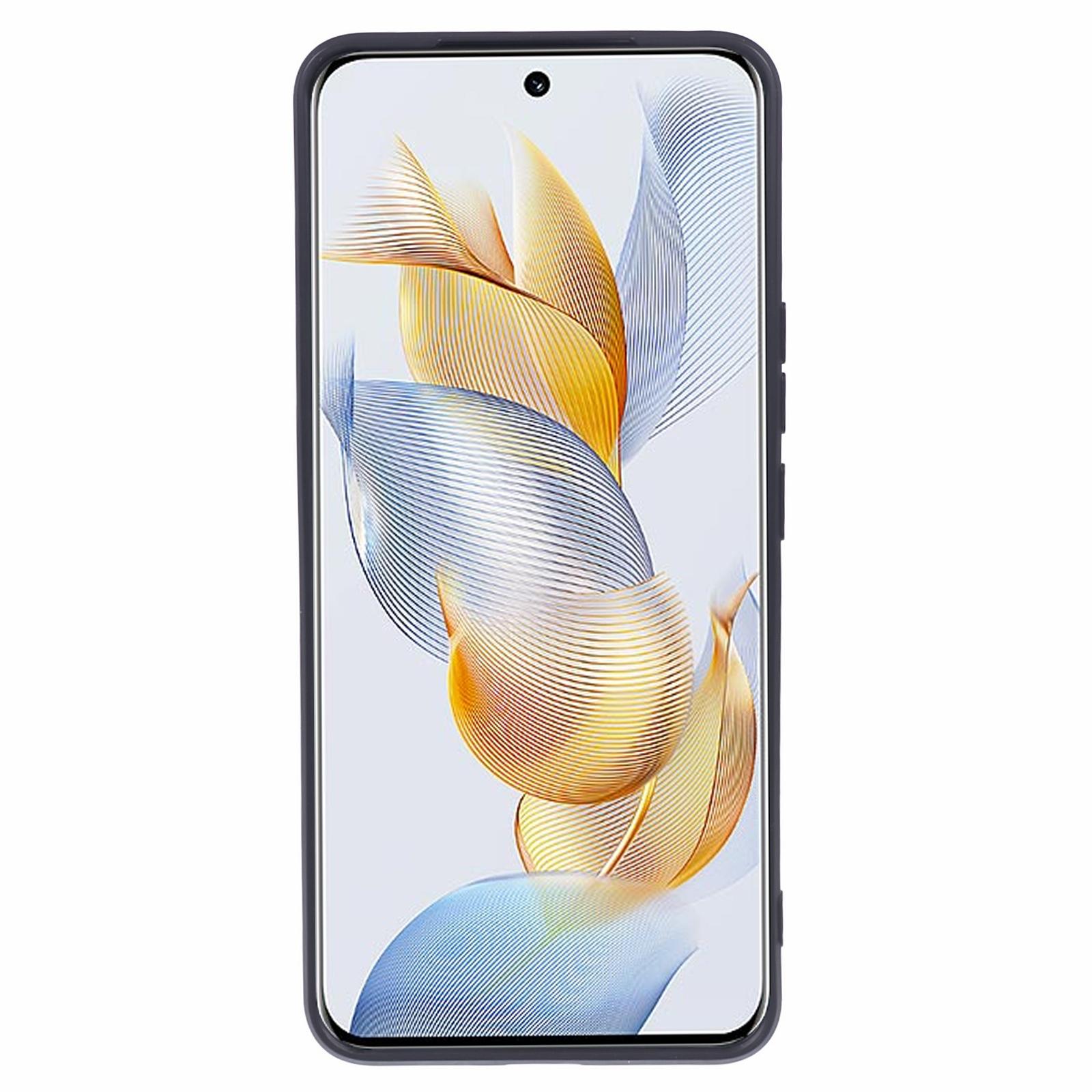 

For Honor 90 Anti-Scratch Slide Lens Protection Phone Case PC+TPU Kickstand Phone Cover Silver