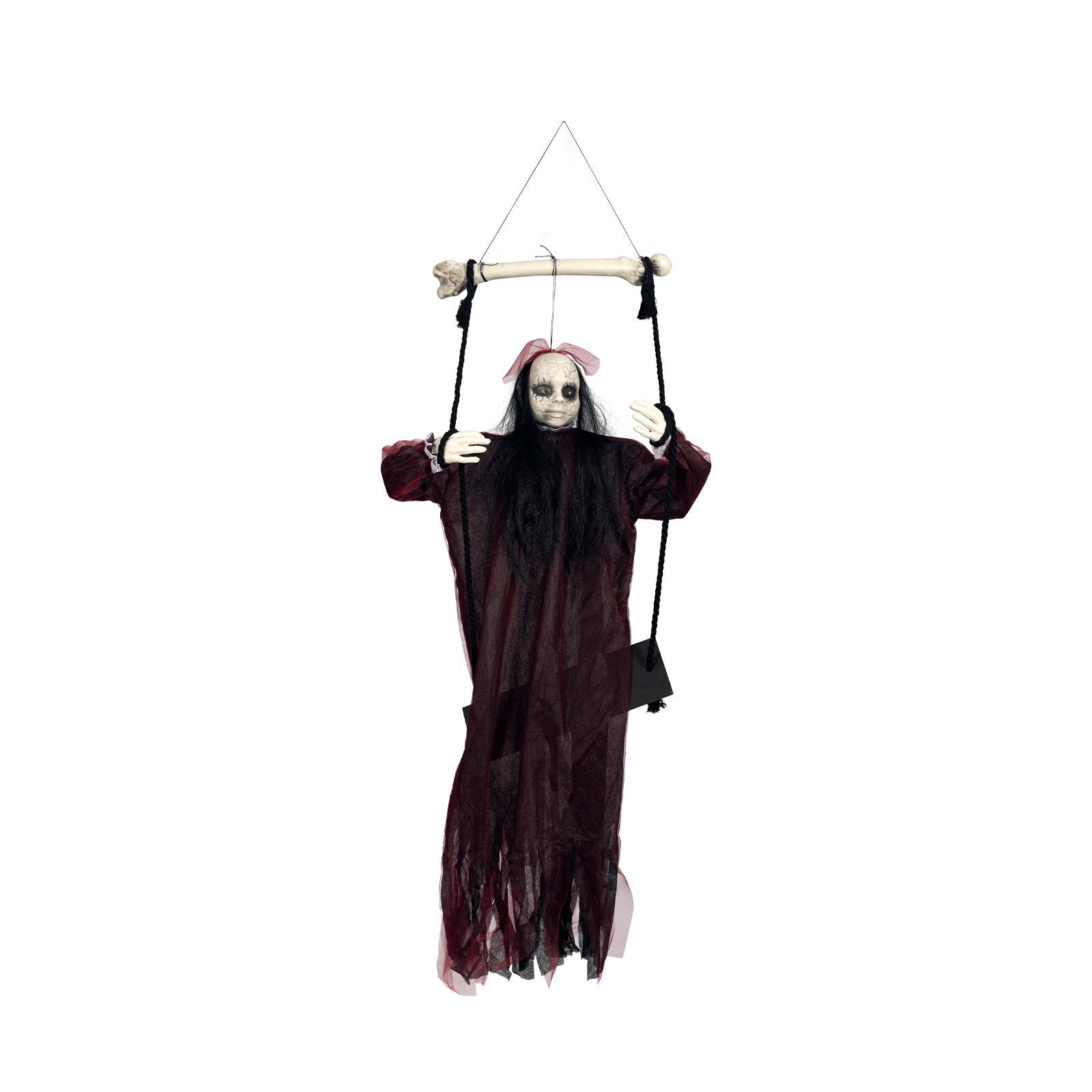 

Halloween Swing Hanging Decoration Red Swing Electric Light Sound Induction Horror Trick Decoration One Size