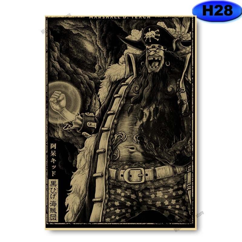 Vintage klasické anime plakáty postav Kraft Paper Slayer/Haikyuu Plakát Anime Dekor Pokoj Bar Kavárna Nástěnná malba