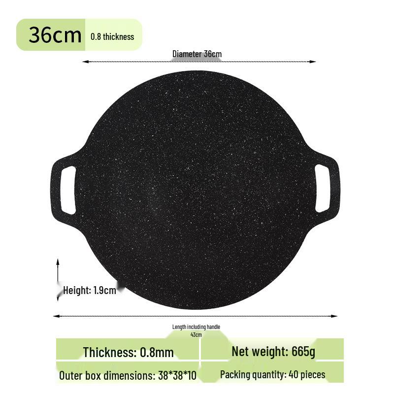 Portable Non-stick Korean BBQ Griddle - Outdoor Camping Stove Top Round Teppanyaki Grill Pan