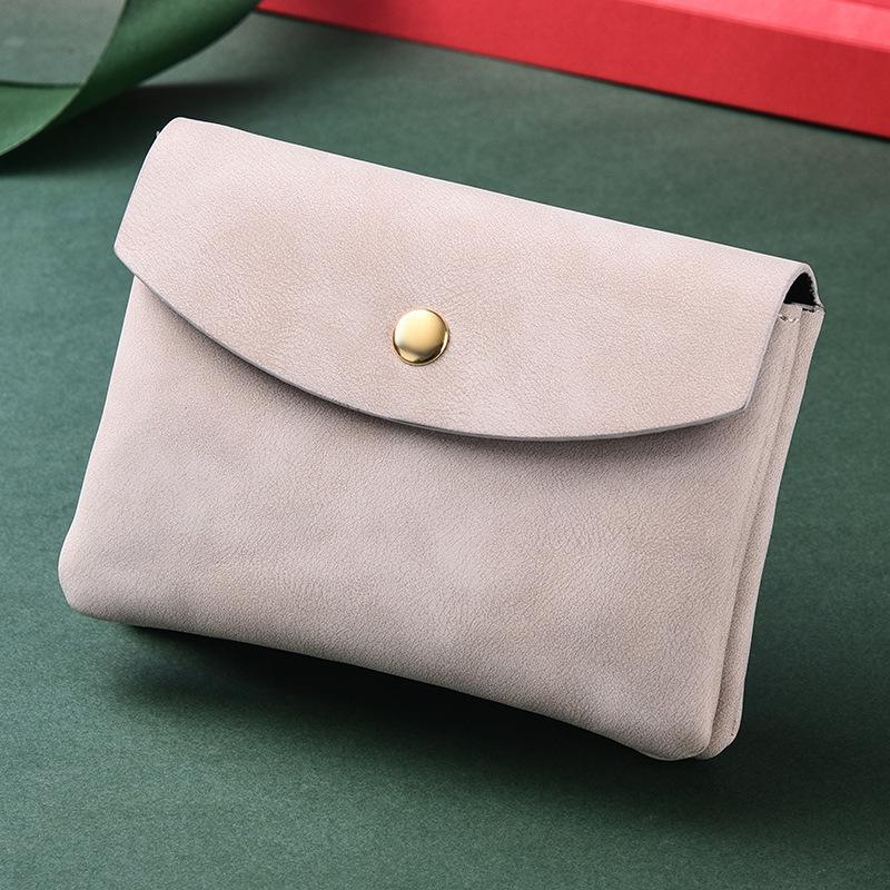 Doppellagige Wechselgeldtasche, Kartenetui für Herren und Damen, große Kapazität, Münzfach, weiche Tasche mit Druckknopf, kleine Mini-Kurzgeldbörse.