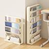 Minimalist Study Desk Organizer Side-Mounted Bookshelf Space-Saving Large Capacity Storage Bookshelf Beige Cosmetics Rack Office