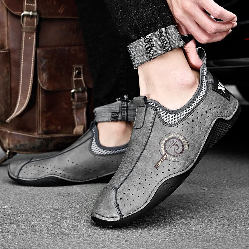 Soft Leather Men Shoes Casual Men's Driving Shoes Comfortable Fashion Male Leather Sneakers Octopus Bean Shoes Big Size 38-48