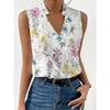Summer Women's Chiffon Shirt Pullover V-neck Sleeveless Women's Top, Versatile Business Women's Shirt for Commuting