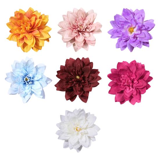 Látková květinová hlava pro řemesla Falešný hedvábný umělý květ hlavy jiřiny pro svatební párty Domácí dekorace na klobouk DIY věnec Scrapbooking