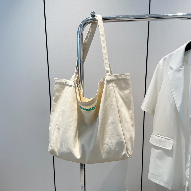 2025 new ins commuter color niche large-capacity student canvas bag simple daily back leisure tote bag