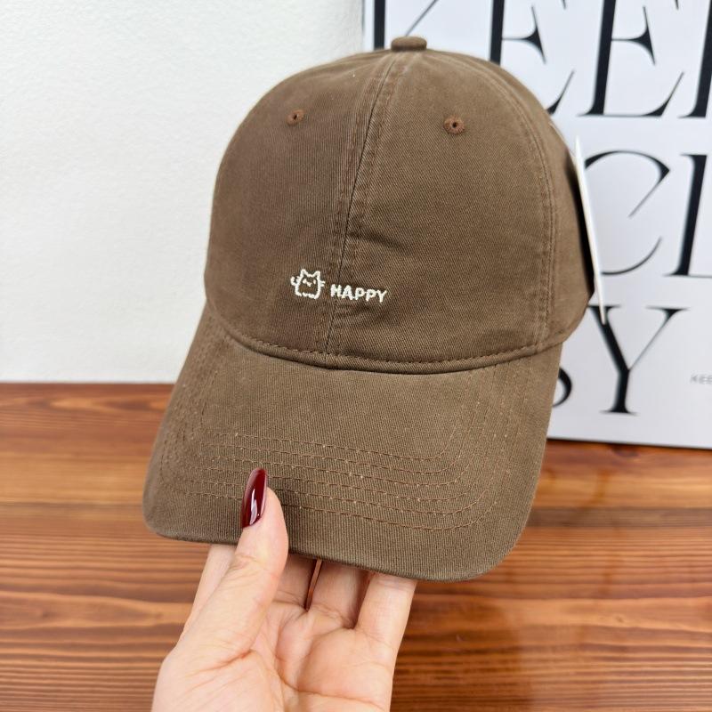 Simple and versatile embroidered letter baseball cap children spring and autumn fashion show face small big head circumference peaked cap men