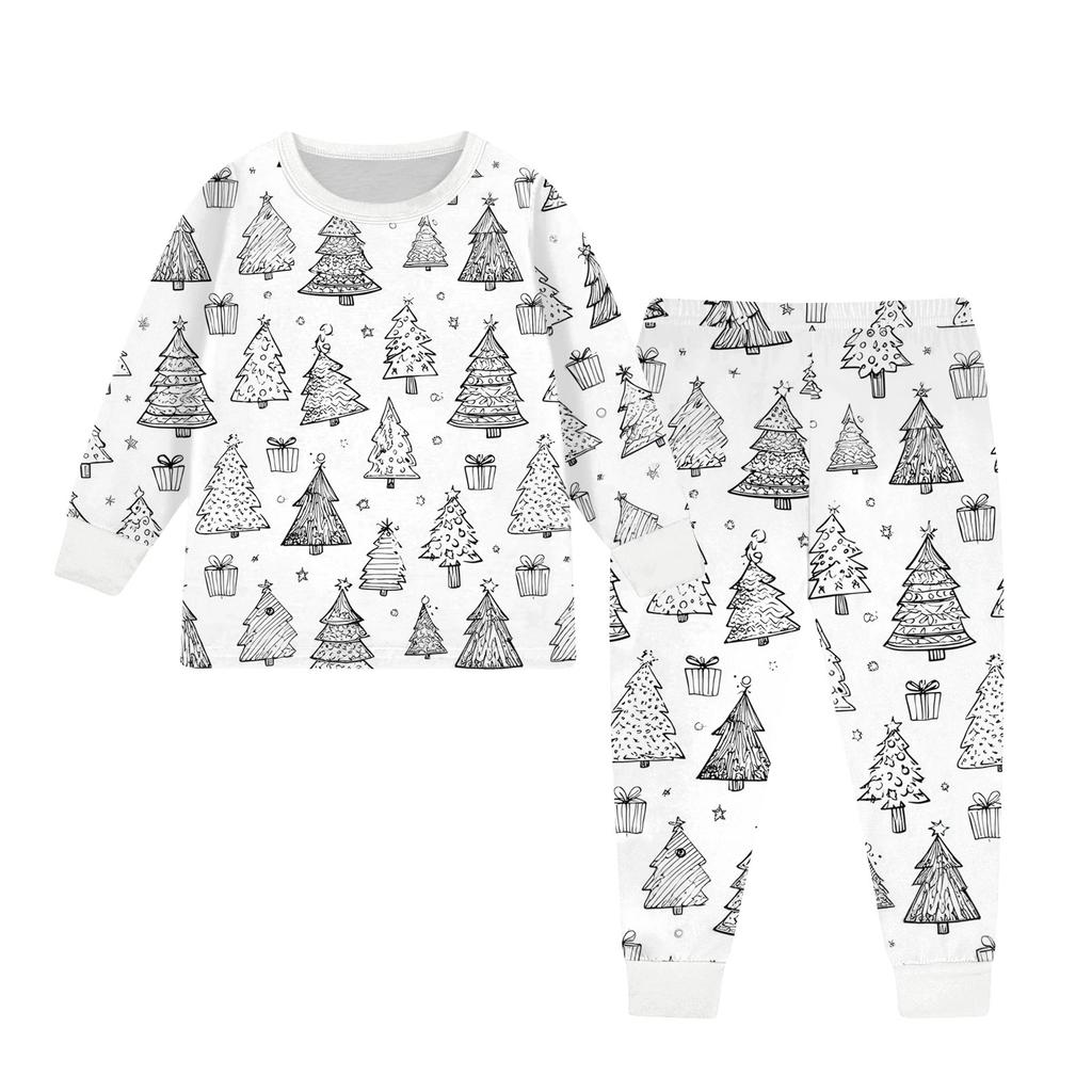 Kids Colorable Pants Set Boys Girls Funny DIY Hand Painted 2 Piece Outfits Cartoon Coloring Clothing Sets