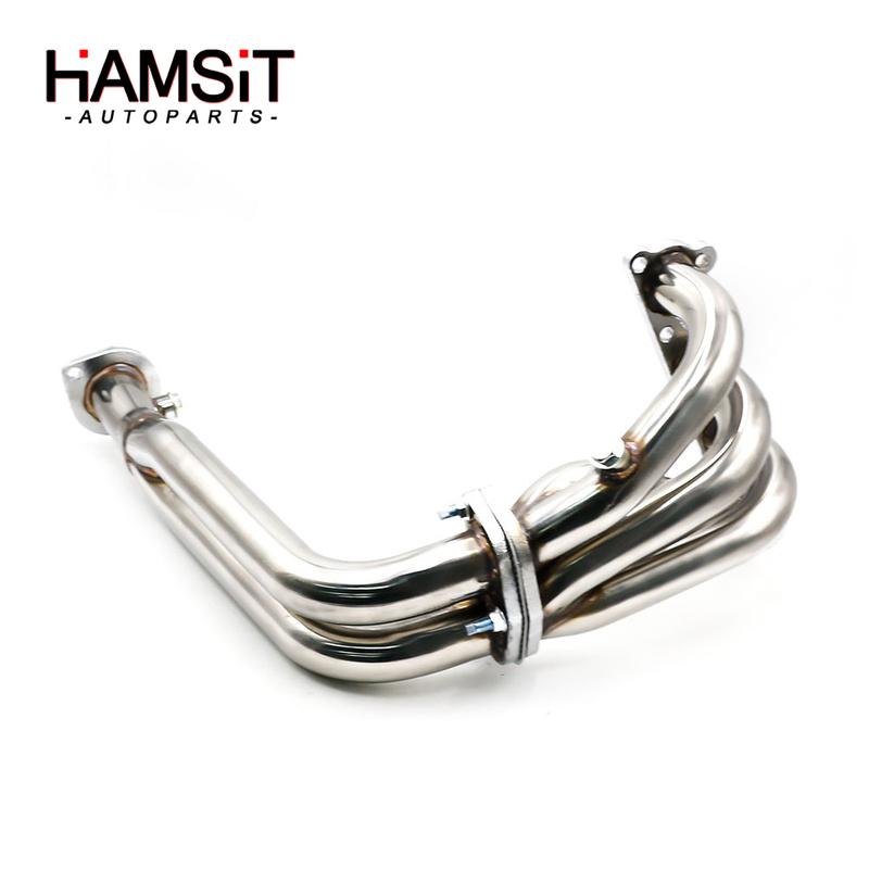 Hamsit exhaust manifold header for 88-00 Honda Civic CR-X Del Sol D Series Engine SOHC stainless steel