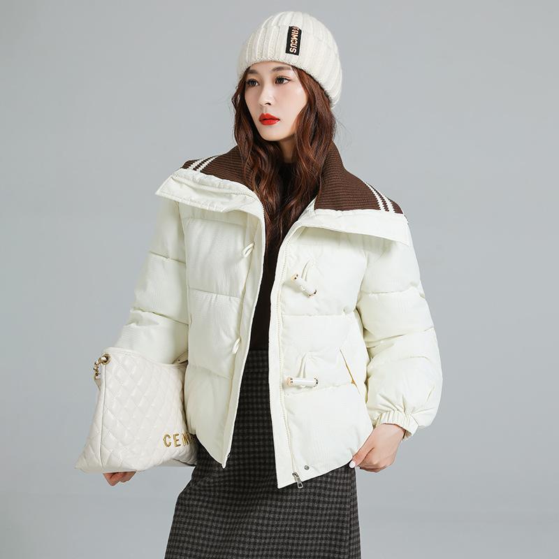 

Lapel small fragrance down cotton jacket padded clothes women s 2025 new winter loose and thickened padded jacket short fashion jacket XL