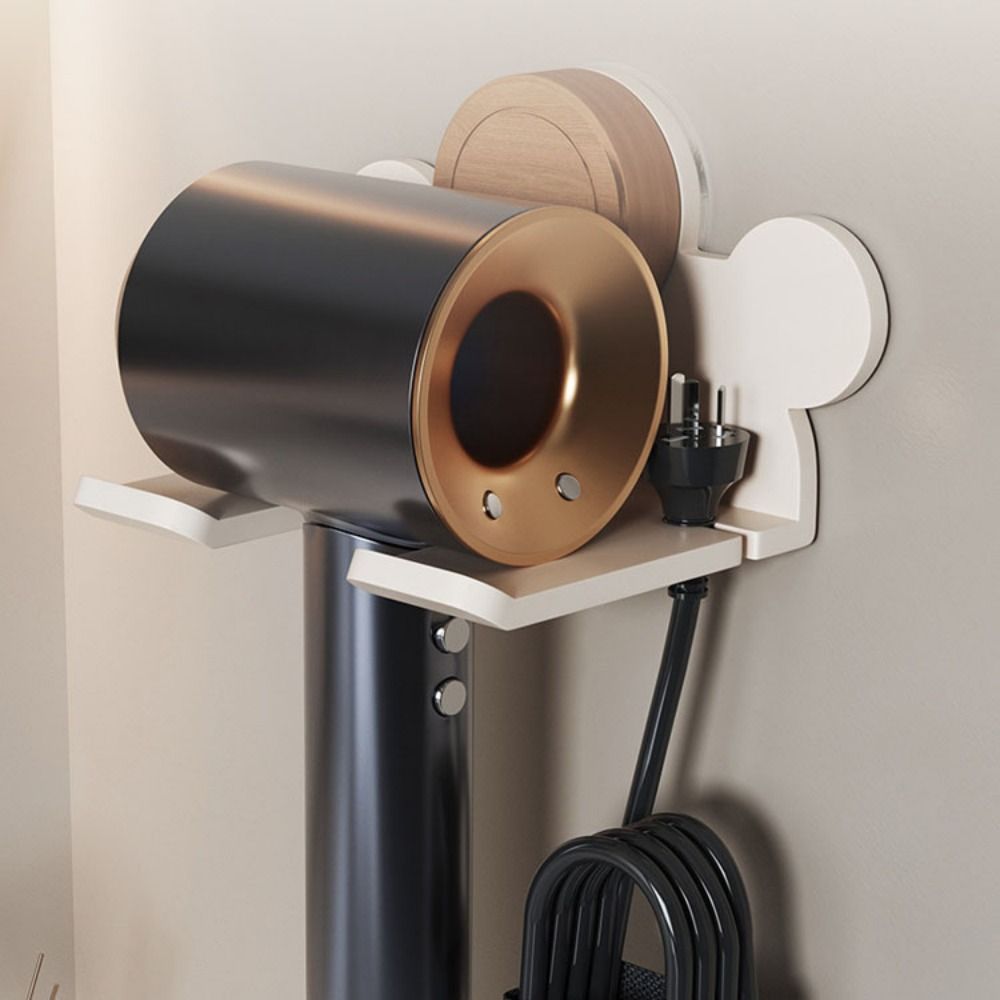 Wall Mounted Suction Cup Hair Dryer Holder Reusable Blower Holder Hair Dryer Rack  for Home