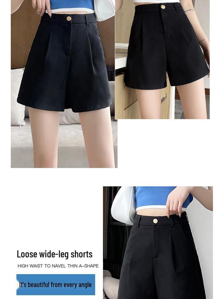Women's High-Waisted A-Line Wide-Leg Shorts - Spring/Summer 2026 Petite Plus Size