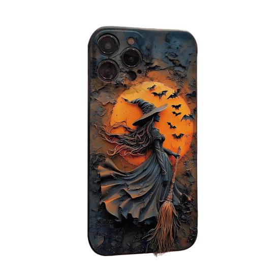 Halloween Witchy Phone Case for IPhone 16/15 Pro Max Shockproof Phone Cover with Hard PC & Soft TPU Anti-Scratch 360 Dgrees Protection Phone Acessary