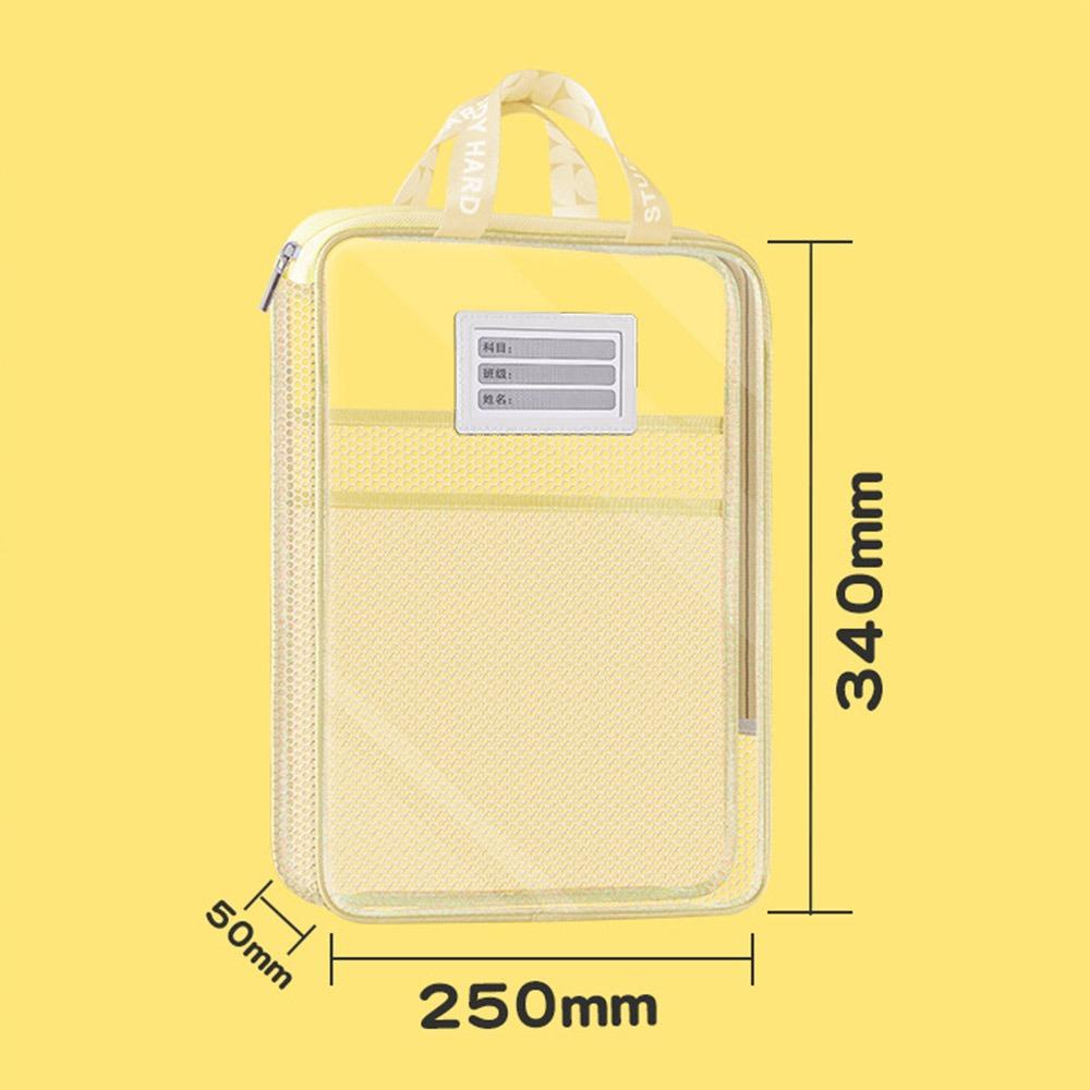 

Mesh A4 File Folder Dopamine Color Document Folder Portable File Organizer Gift жовтий