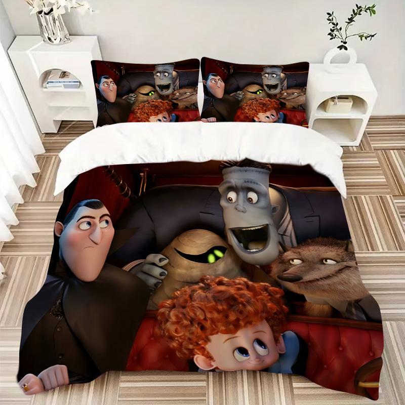 Monster Movie Night Print 3Pcs Bedding Setduvet Cover With 2 Bedropillowcase Home Birthday Gift