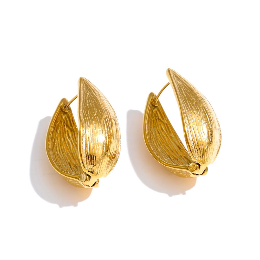 

Yhpup Stainless Steel Hoop Earrings for All Occasions 18K Gold PVD Plated Geometric Casual Simple Statement Double-side Jewelry