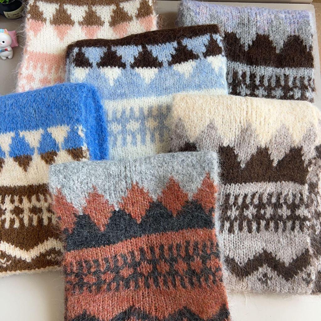 2025 Women's Cute Fair Isle Knit Scarf - Versatile Winter Warmth for Students & Couples