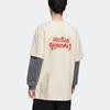 Adidas Originals X Charr Collaboration Fake Two-Piece Letter Print Round Neck Long Sleeve T-Shirt Unisex Tops Off-White HR3469