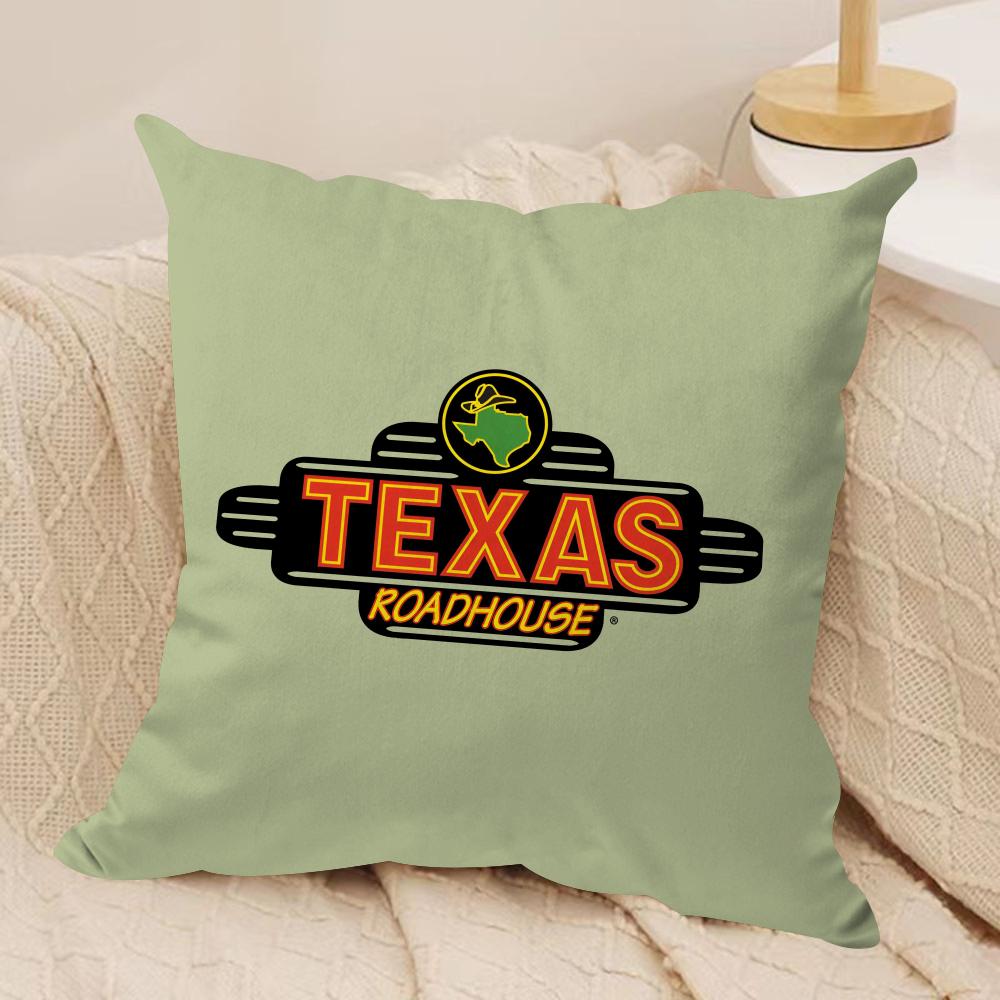 TTexas Roadhouse Cushion Cover Soft Plush Fabric DoubleSided Printed Sofa Cushion Cover for All Seasons Home Decor Gift
