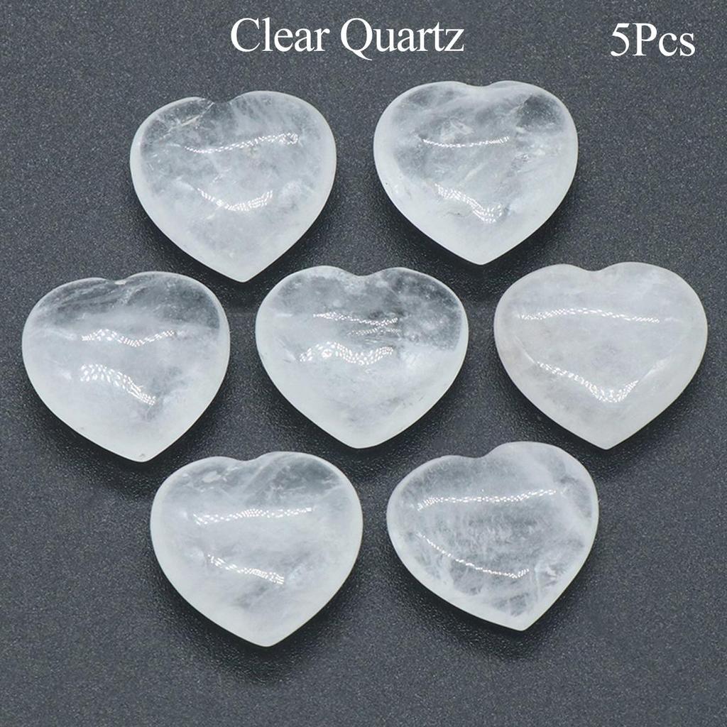 Herz-Kristall-Ornament-Dekoration, Energie-Naturstein, Reiki-Heil-Edelstein für Topfpflanzen, Fischtanks, Aquarien, Heimdekoration, Schmuckzubehör, 2 × 2 cm