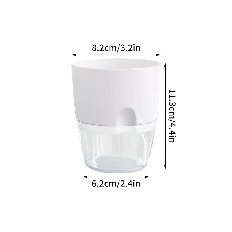 Selbstbewässernder Blumentopf aus Kunststoff für Hydrokulturpflanzen, Topf für Sukkulenten, transparent, für Zuhause, Büro, Schreibtisch-Dekoration