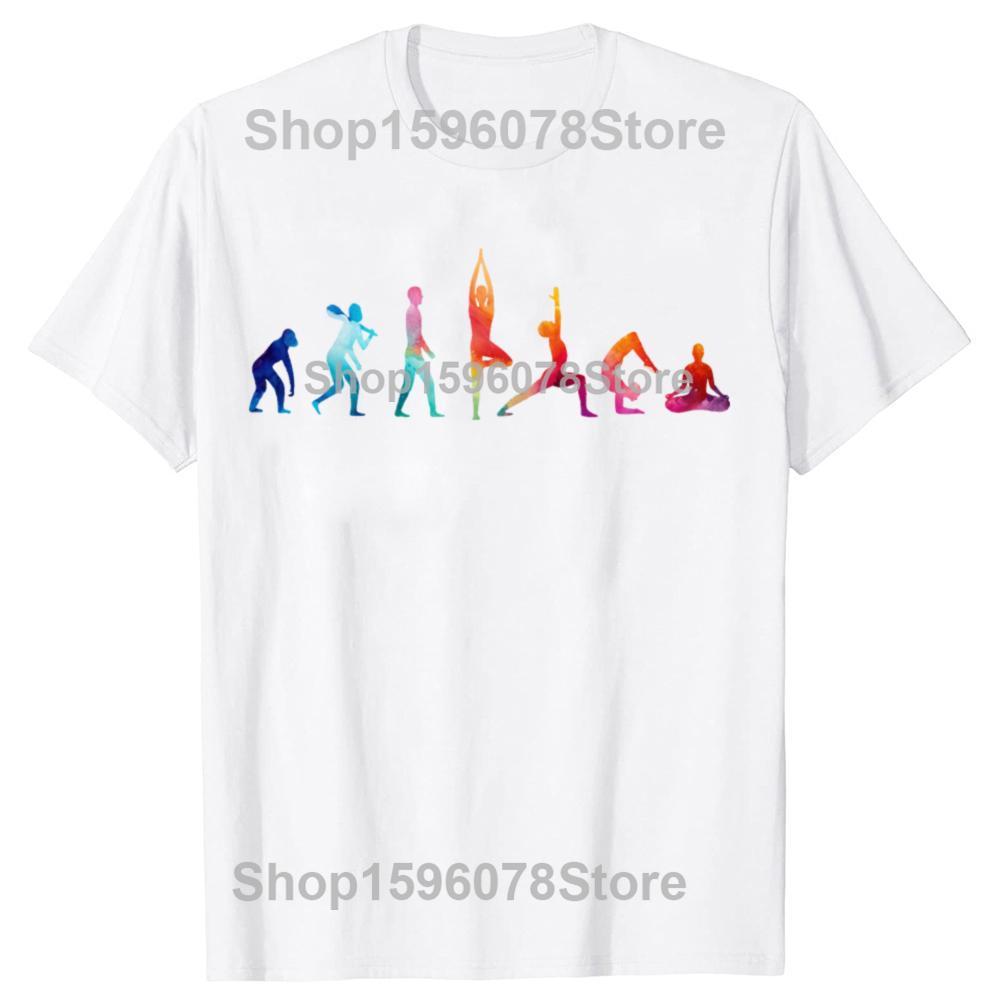 Funny Evolution of Yoga Graphic T Shirts Men Women Pure Cotton Humor Streetwear Tee Shirt Short Sleeve Unisex Loose Clothing