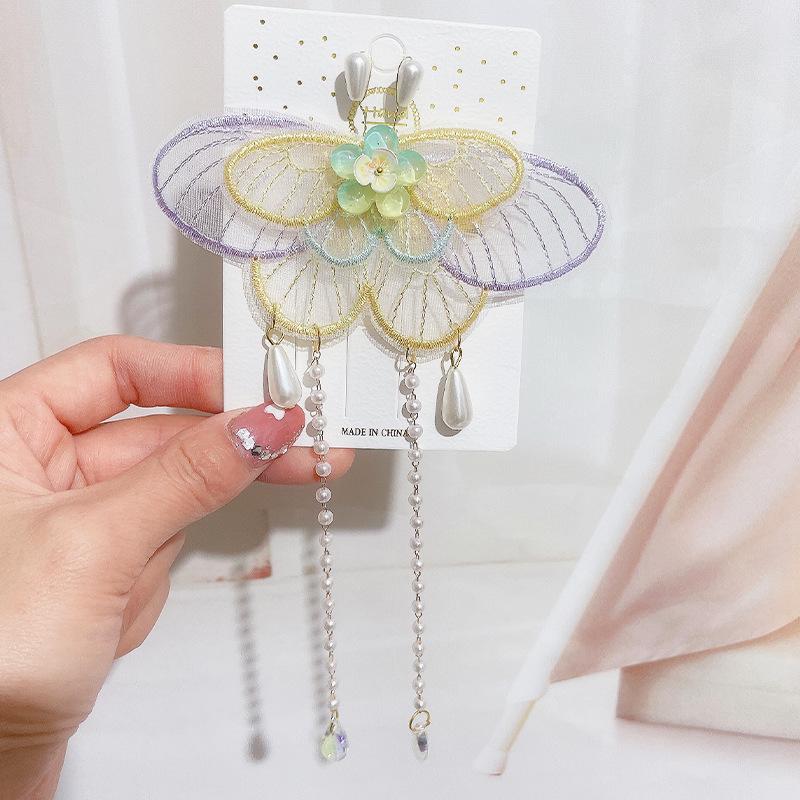 Ancient Style Children's Hanfu Hairpin with Tassel and Forehead Chain