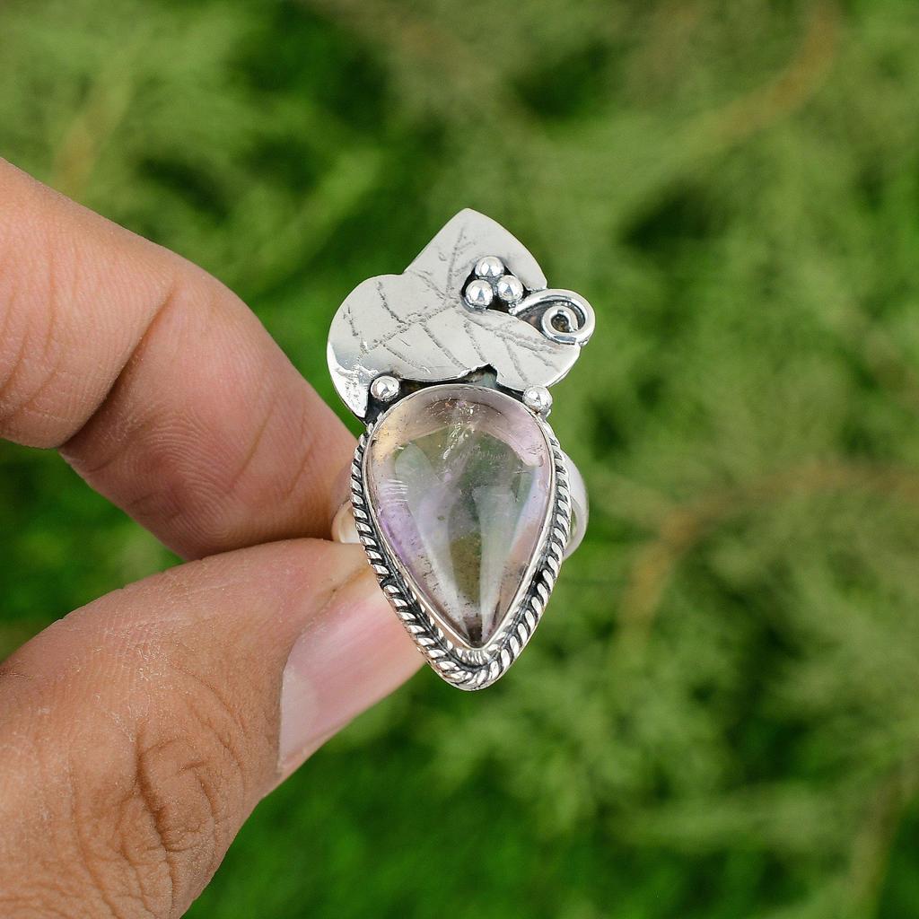 Gift For Women Multi Stone Ring Size 8.25 925 Silver Natural Ametrine Gemstone