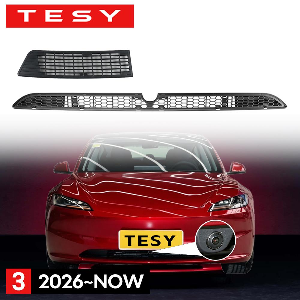 AABLU1 For Tesla Model 3 Highland 2026 Lower Bumper Anti Insect Net Anti Dust Proof Inner Vent Grille Cover Insect-proof Front Cover