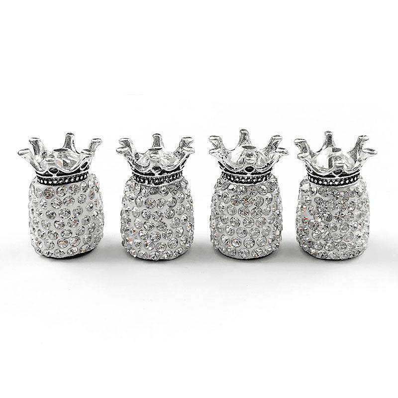 4 ks Bling Čepičky ventilků pneumatik Diamantová korunka Čepičky kol Kamínková hlína ABS Ventily pneumatik automobilů Dřík ventilku pneumatiky Čepičky vzduchových ventilků Vzduchotěsný kryt