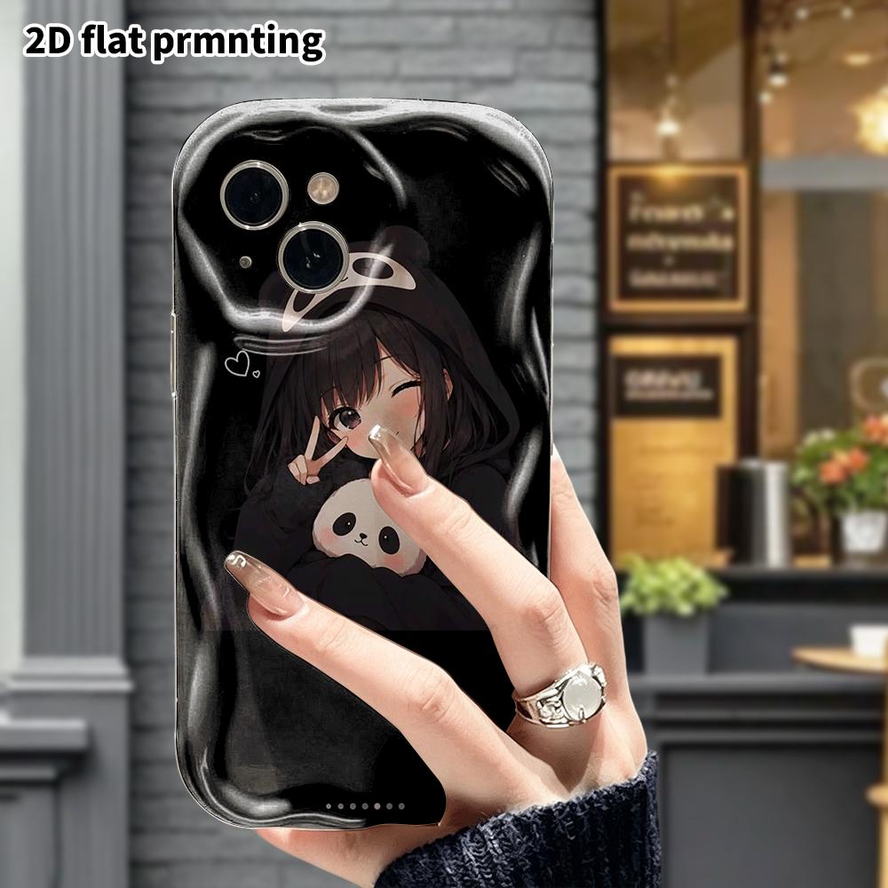 Phone Case: 2D flat, suitable for iPhone 18, 17, 16, 15, 14, 13, 12Pro protective case, hoodie anime girl, perfect Christmas and Halloween holiday gif