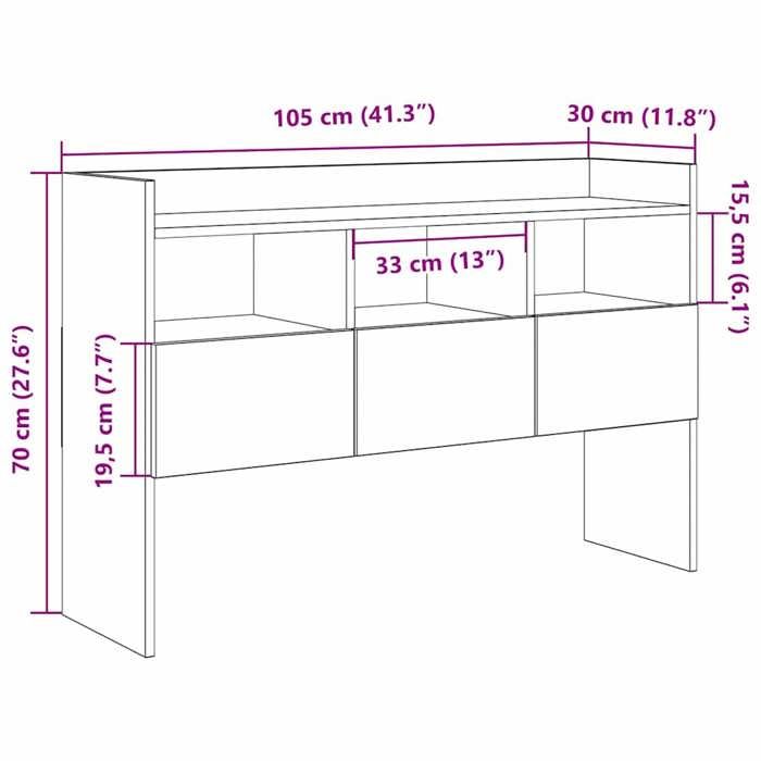 VidaXL Buffet vieux bois 105x30x70 cm bois d'ingénierie, armoire, placard, buffet haut, armoire latérale, armoire de 856634