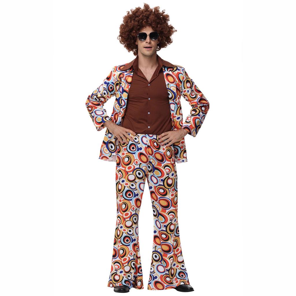 Vintage Nostalgic 80 Disco Couple Hippie Hip Hop Rock Adult Performance Costume