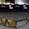 Square Yellow Night Vision Anti-Glare Goggles for Men Women Driving Fishing Beach Sunglasses Protection Polycarbonate Glasses