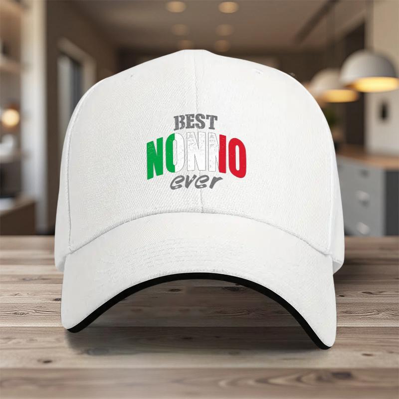 1pc BEST NONNO EVER Adjustable Sandwich Baseball Cap Lightweight Printed Craft Womens Hat for Grandpa Mens Sun Hat