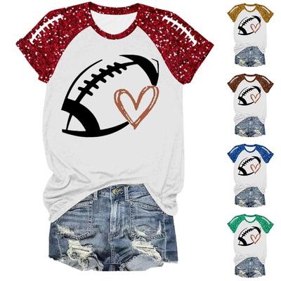 Women's Fashion Casual Short Sleeve Printed Round Neck Top