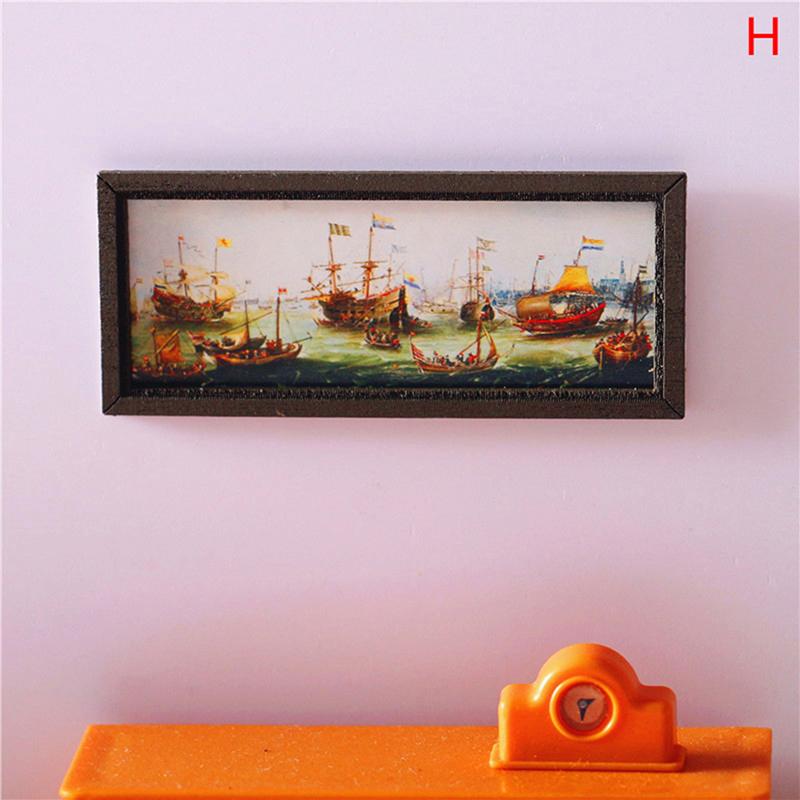 Dollhouse Miniature Photo Frame Oil Painting Wall Painting DIY Doll House Living Room Furniture Decoration Accessories