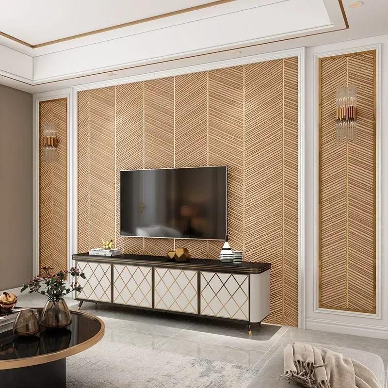 9.5M New Deerskin Velvet Modern Wallpaper 3D High Quality Non Woven Striped Living Room Decoration Wallpapers