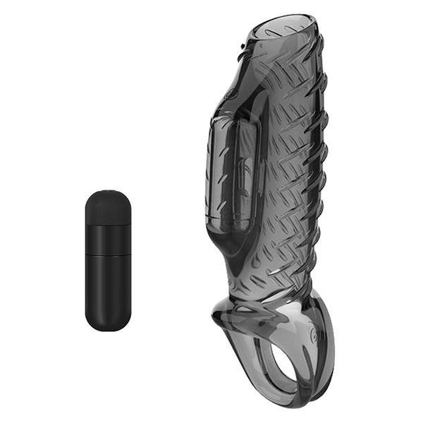 Cock Sleeve Penis Vibrerende Ring Myk TPE Enlargement Extender Mannlig Forsinkelse Ejakulasjon Kyskhet Innretning Sexleketøy For Menn Par