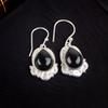 Spiritual Black Onyx Gemstone 925 Sterling Silver Stylish Jewelry Earrings 1.50" EE-41-19