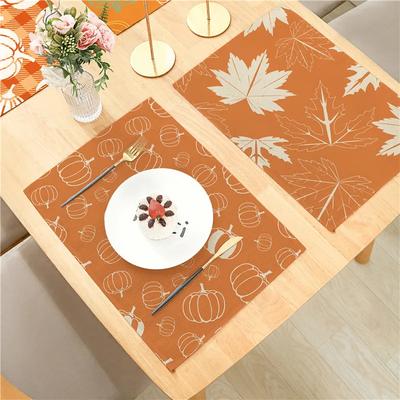 Hallo Herbst Ahornblätter Kürbisse Tischsets Für Esstisch Küche Leinen 30x45cm Hitzeschutzmatten