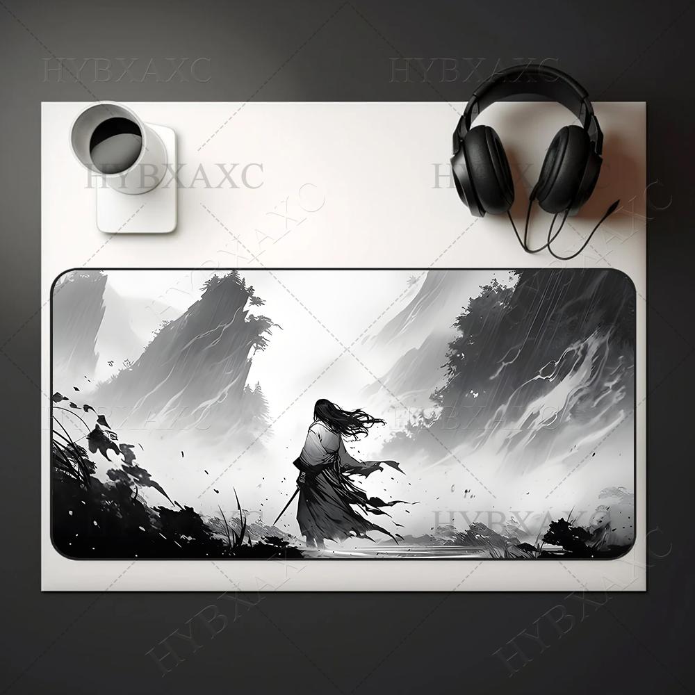 Japanese Samurai Mouse Pad Large Computer Office Game Table Mat New Xxl Rubber AntiSlip Gaming Keyboard Mousepad Long Desk Pads